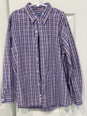 Boy’s Button-Down Plaid Shirt - Pink & Blue
